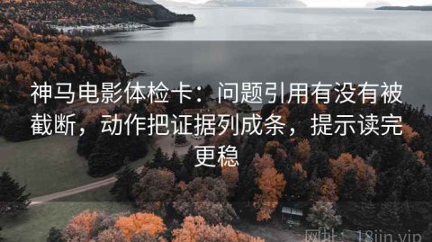 神马电影体检卡：问题引用有没有被截断，动作把证据列成条，提示读完更稳
