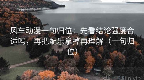 风车动漫一句归位：先看结论强度合适吗，再把配乐拿掉再理解（一句归位）