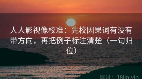 人人影视像校准：先校因果词有没有带方向，再把例子标注清楚（一句归位）
