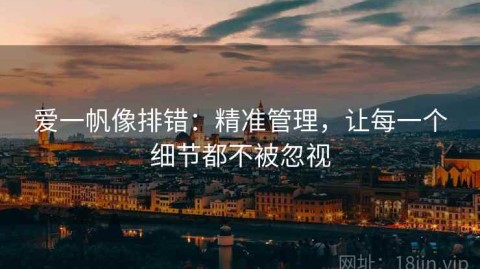 爱一帆像排错：精准管理，让每一个细节都不被忽视