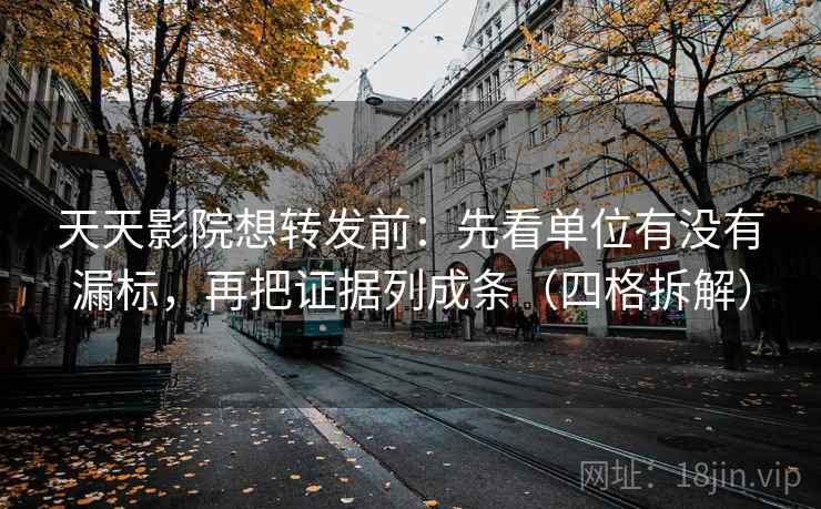 天天影院想转发前：先看单位有没有漏标，再把证据列成条（四格拆解）