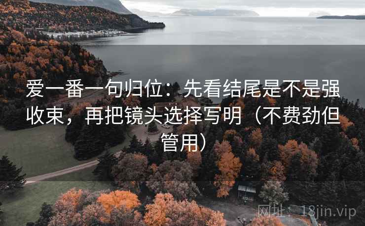 爱一番一句归位:先看结尾是不是强收束,再把镜头选择写明(不费劲但管用) 爱一番一句归位:先看结尾是不是强收束,再把镜头选择写明(不费劲但管用)