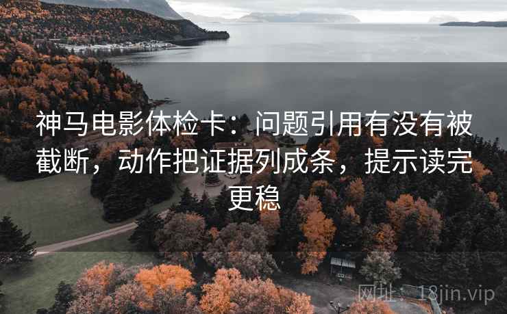 神马电影体检卡：问题引用有没有被截断，动作把证据列成条，提示读完更稳