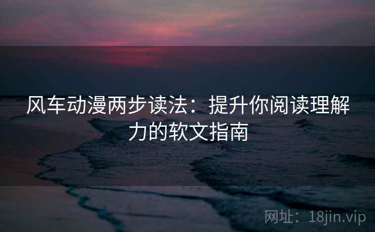 风车动漫两步读法：提升你阅读理解力的软文指南